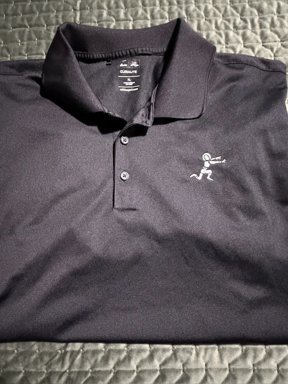 Adidas black short sleeve golf climalite polo shirt size XL